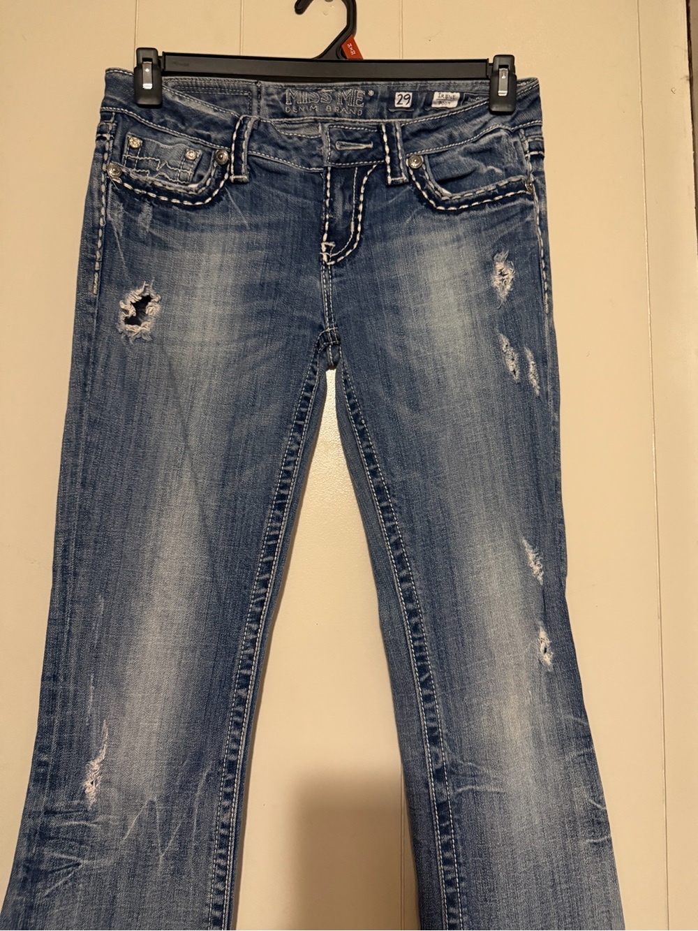 Miss Me Women's Blue Distressed Flare Jeans